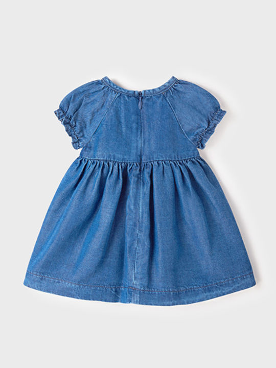 Ecofriends Mädchenkleid Kurzärmelig Denim Set aus 2 mit Zubehör Blau