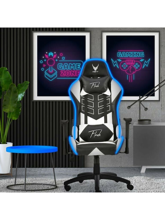Platinet VARR Flash RGB With Remote Artificial Leather Gaming Chair with Adjustable Armrests and RGB Lighting White