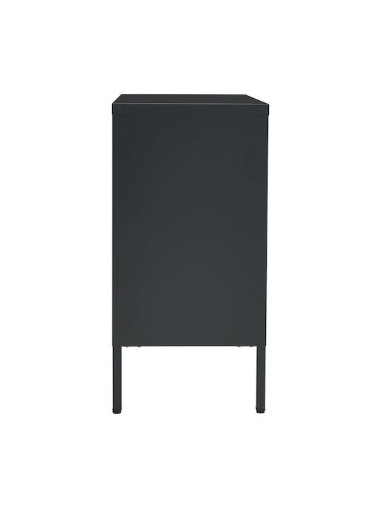 Sideboard made of Metal with Drawers Charcoal 75x35x70cm