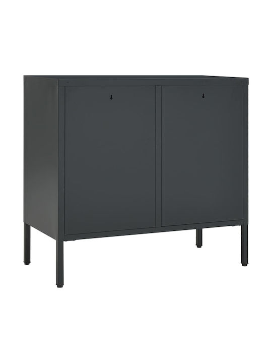 Sideboard made of Metal with Drawers Charcoal 75x35x70cm