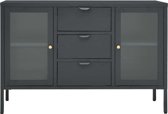 Μπουφές από Μέταλλο με Συρτάρια Ανθρακί 105x35x70cm
