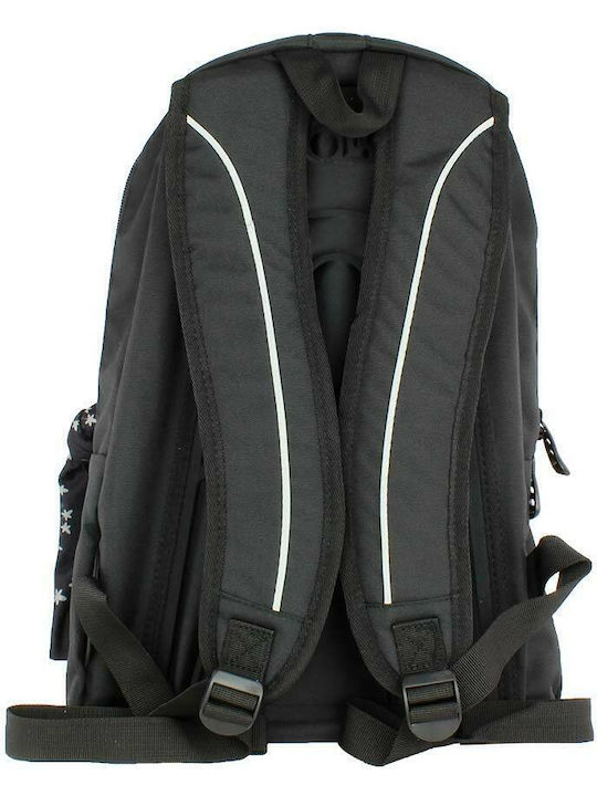 Polo Original Double Scarf Σχολική Τσάντα Πλάτης Γυμνασίου - Λυκείου Black 2022 με Θήκη για Παγούρι 27lt 2022