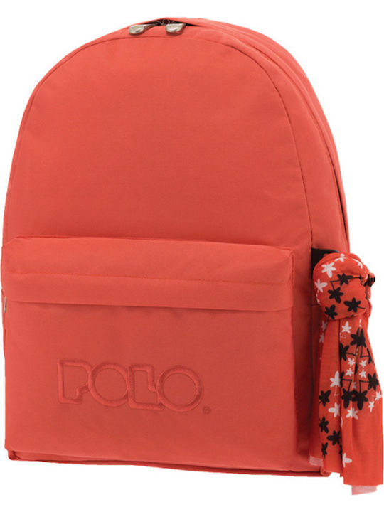 Polo Original Scarf Σχολική Τσάντα Πλάτης Γυμνασίου - Λυκείου Ροζ με Θήκη για Παγούρι 20lt 2020