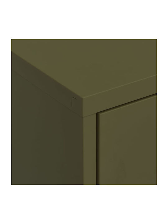vidaXL Office Storage Cabinet Metal Green Olive 80x35x101.5cm