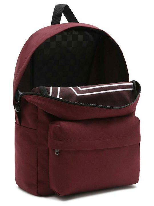 Vans V Bag Port Royale School Bag Backpack Junior High-High School in Burgundy color 22lt