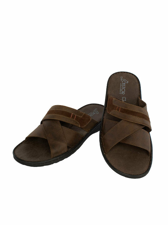 Castor Anatomic Men's Leather Sandals Brown