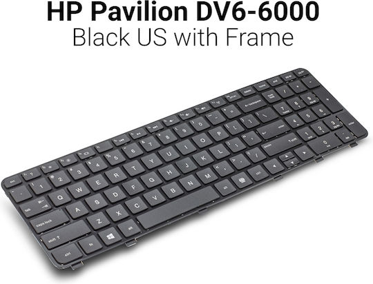 HP Πληκτρολόγιο Laptop για DV6-6000 με Πλαίσιο και Διάταξη Αγγλικά (UK) σε Μαύρο χρώμα DV6-6000
