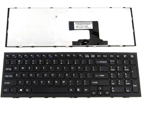 Sony Πληκτρολόγιο Laptop για Vaio VPC-EH/VPCEH/PCG-71911M/PCG-71911L με Πλαίσιο και Διάταξη Αγγλικά (US) σε Μαύρο χρώμα 40044US