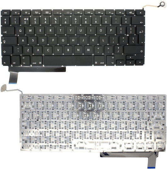 Πληκτρολόγιο Laptop για Macbook Pro 15 A1286 χωρίς Πλαίσιο και Διάταξη Αγγλικά (UK) σε Μαύρο χρώμα K344