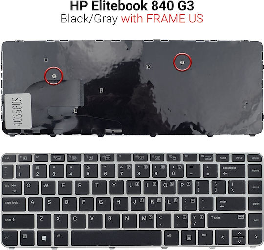 Keyboard for ELITEBOOK 840 G3 US with Frame English (US) Black