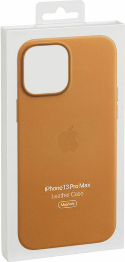 Apple Leather Case with MagSafe Back Cover Δερμάτινο Golden Brown (iPhone 13 Pro Max)