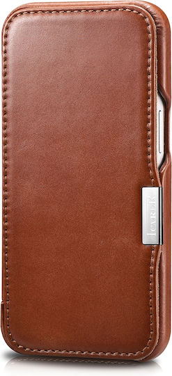 iCarer Metal Clip Vintage Book Δερμάτινο Καφέ (iPhone 13 mini)