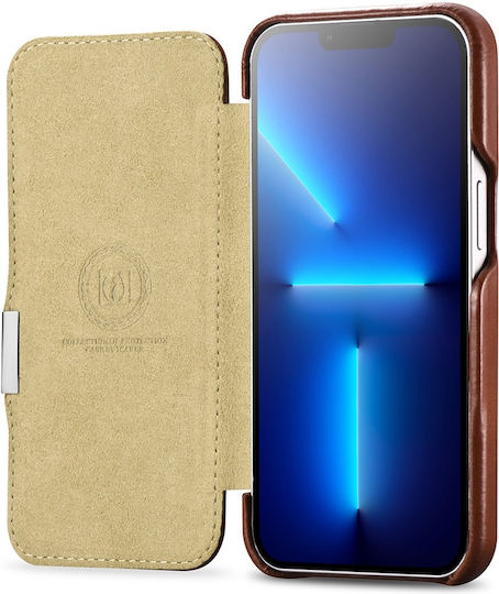 iCarer Metal Clip Vintage Book Δερμάτινο Καφέ (iPhone 13 mini)
