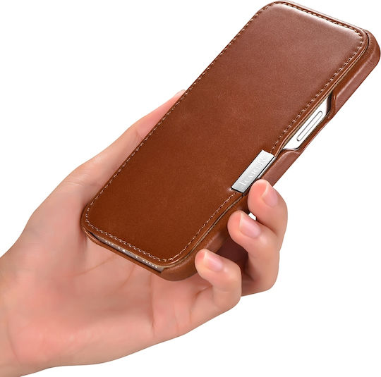 iCarer Metal Clip Vintage Book Δερμάτινο Καφέ (iPhone 13 mini)