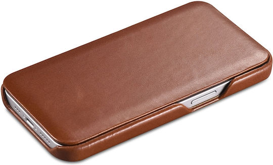 iCarer Curved Edge Vintage Book Δερμάτινο Καφέ (iPhone 13 mini)