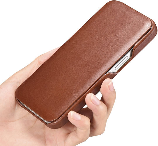 iCarer Curved Edge Vintage Book Δερμάτινο Καφέ (iPhone 13 mini)