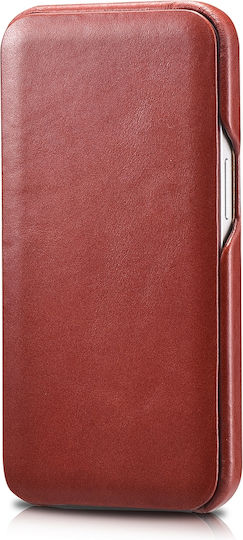 iCarer Curved Edge Vintage Book Leather Red (iPhone 13 mini)