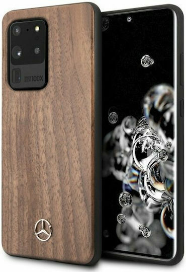 Mercedes-Benz Wood Cover Задна корица Дърво Кафяв (Galaxy S20 Ultra)