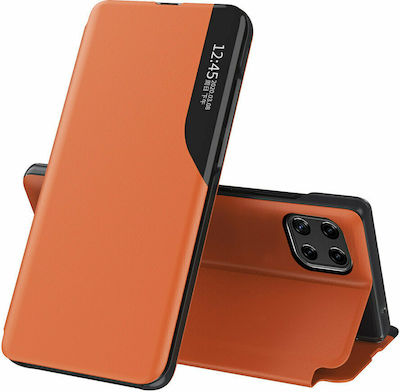 Hurtel Eco Leather View Buchen Sie Synthetisches Leder / Kunststoff Orange (Galaxy A22 4G)