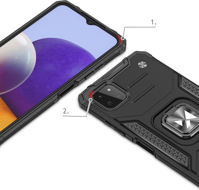 Wozinsky Ring Armor Back Cover Πλαστικό Μαύρο (Galaxy A22 4G)