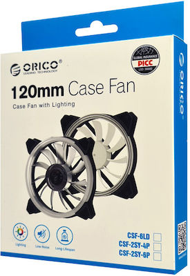 Orico CSF-2SY-4P Case Fan 120mm με RGB Φωτισμό και Σύνδεση 3-Pin / 4-Pin Molex