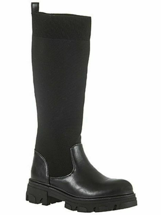 Elenross Medium Heel Women's Boots with Rubber Black