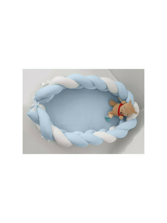 Baby Oliver Βρεφικό Μαξιλάρι Φωλιά White/Ciel