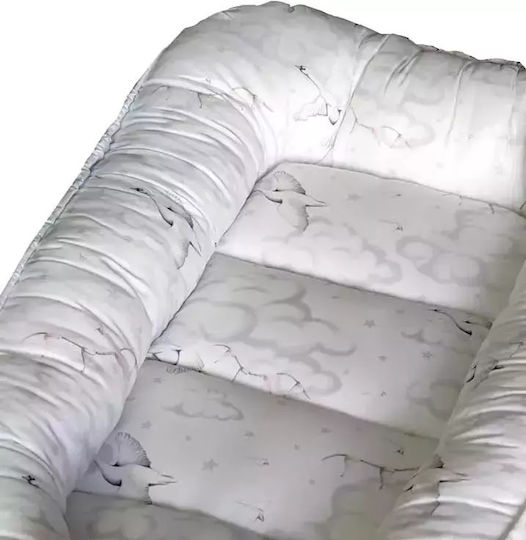 Tuttolina Бебешка възглавница-гнездо Swan Сив 80x55бр