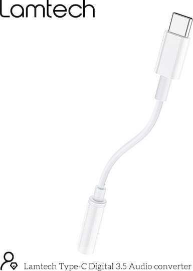 Lamtech Convertor USB-C masculin în 3.5mm feminin Alb 1buc LAM023831