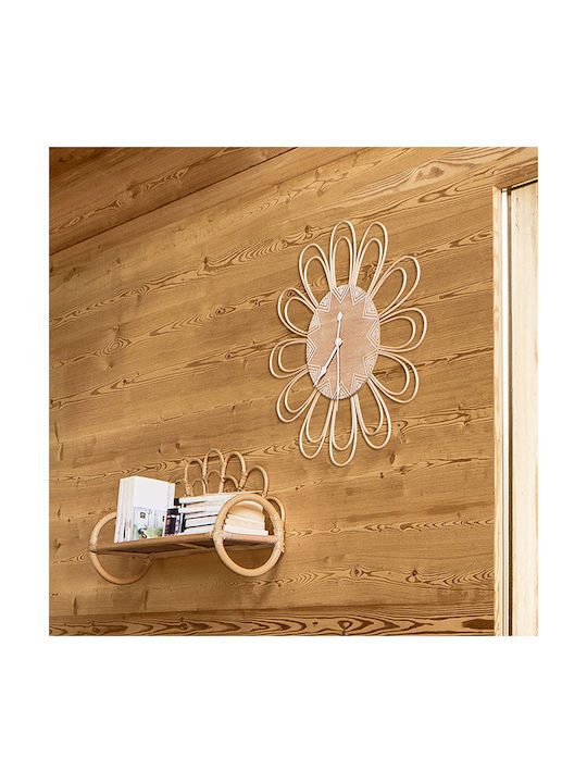 Atmosphera Flower Silent Wall Clock Wooden Coffee Ø58cm