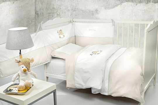Saint Clair Baby Crib Bedding Set Aldo 6pcs Beige