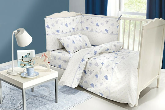 Guy Laroche Baby Crib Bedding Set Friends 3pcs Light Blue