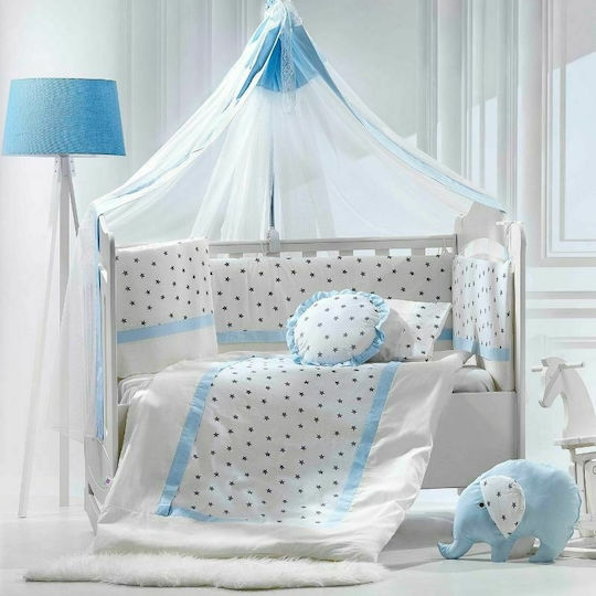 abo Set Für Krippe Elephant Blau 9Stück