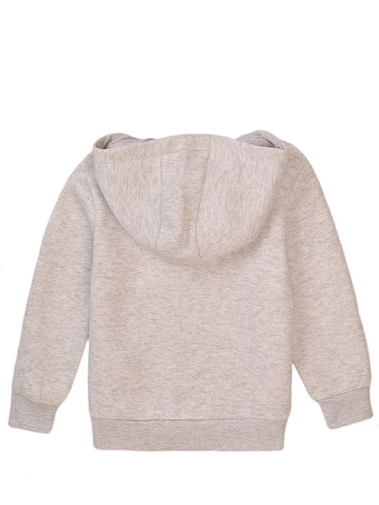 Minoti Girls Fleece Hooded Sweatshirt with Zipper Gray