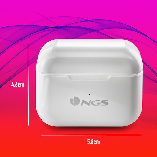 NGS Artica Bloom In ear Bluetooth хендсфри Слушалки с Кутийка за Зареждане Бял