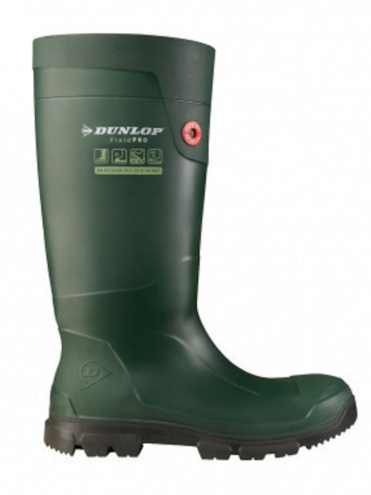 Dunlop Field Pro Αντιολισθητικές Unisex Γαλότσες Εργασίας Γονάτου Χακί