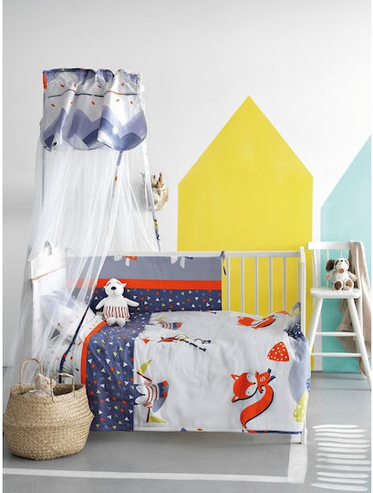 Palamaiki Σετ Κούνιας Baby Satin Μπλε 7τμχ