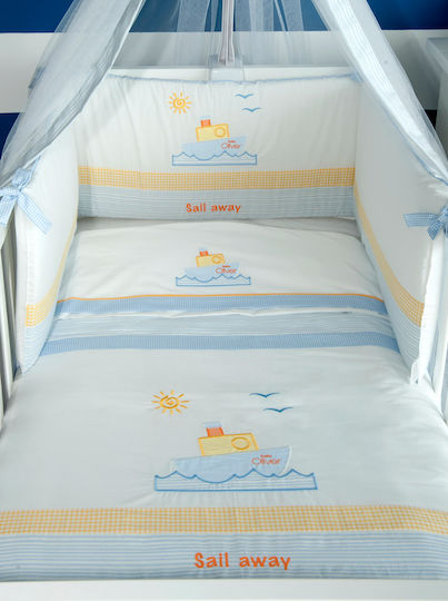 Baby Oliver Baby Crib Bedding Set Sail Away 3pcs White