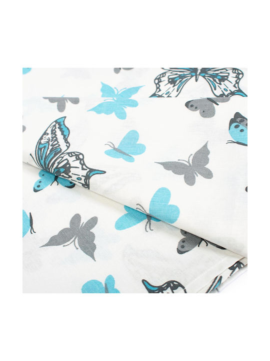 Dimcol Sheet Set Single Cotton Butterfly 56 Sky Blue 160x240cm 2pcs