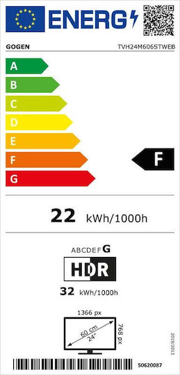 GoGEN Smart Телевизор 24" HD Ready LED TVH STWEB (2021) GOGTVH24M606STWEB