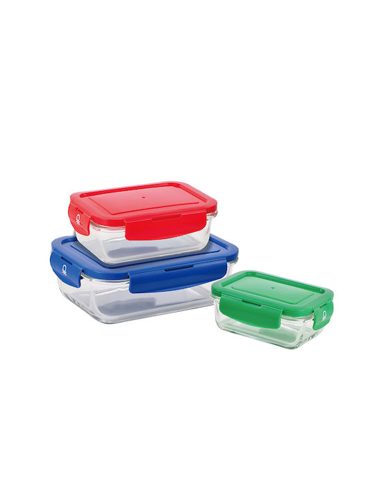 Benetton Lunch Box Glass Multicolour 3pcs