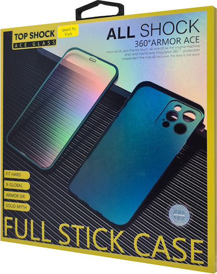 Powertech 360 Full Cover Plastic 0.33mm Set with Glass Blue (iPhone 12 Pro Max)