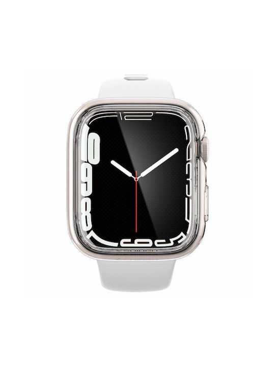 Spigen Ultra Hybrid Silicone Case with Glass in Transparent color for Apple Watch 45mm