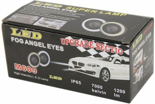 R500 Angel Eyes Rund Wasserdicht Nebelscheinwerfer Auto LED 12V 8.9cm 2Stück