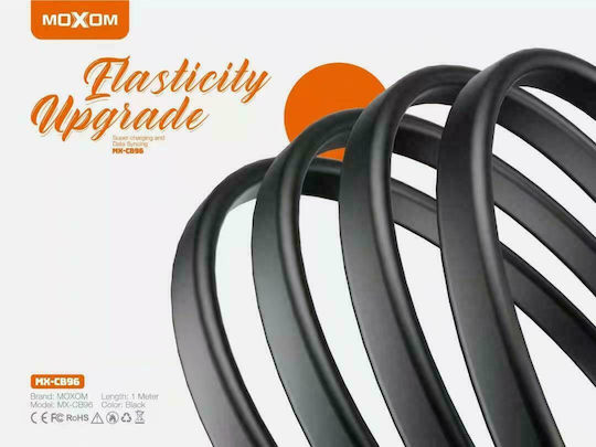 Moxom MX-CB96 Flat USB to Lightning Cable Μαύρο 1m