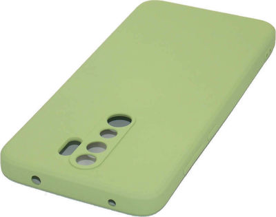 Bodycell Square Liquid Silicone Back Cover Light Green (Redmi Note 8 Pro)