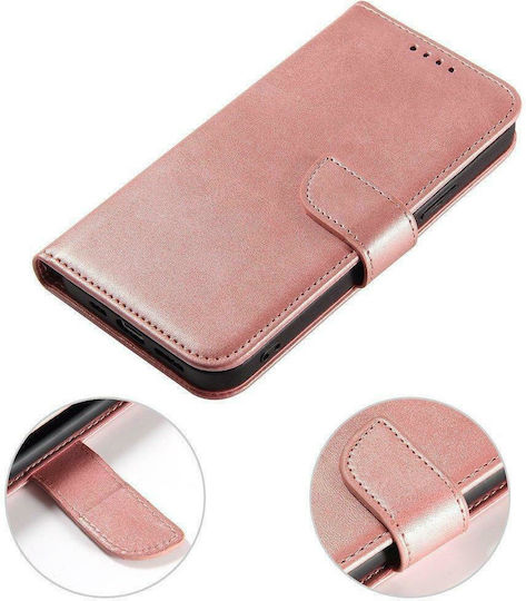Hurtel Magnet Elegant Book Δερματίνης Ροζ (Redmi Note 9T)