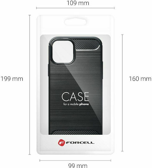 Forcell Carbon Back Cover Σιλικόνης Μαύρο (iPhone 12 mini)