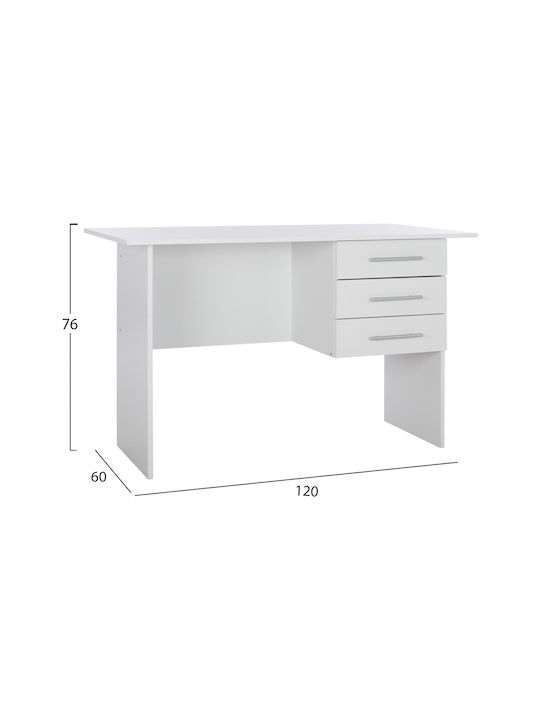 Γραφείο Ensley Ξύλινο Λευκό 120x60x76εκ.