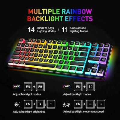 Havit KB851L Gaming Tastatură Mecanică cu Personalizat switch-uri și iluminare RGB (Engleză US)